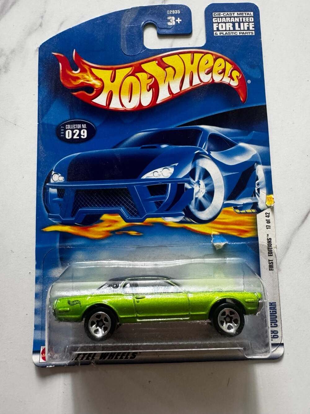 Hot Wheels First Editions 68 Cougar Collector No 029 Green with Gloss Black Roof